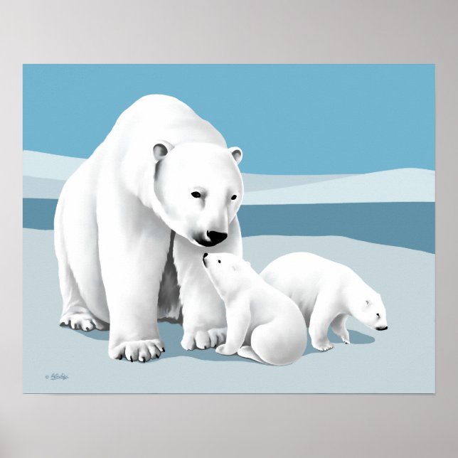 Póster Polar Bear Family (Frente)