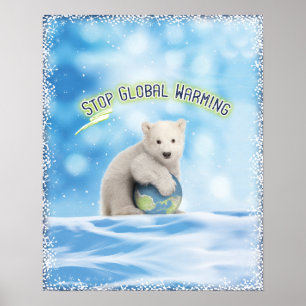 Póster Polar Bear Global Warming Poster