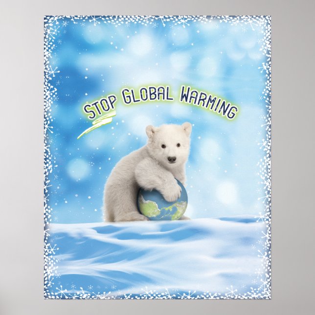 Póster Polar Bear Global Warming Poster (Frente)