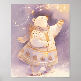 Póster Polar Bear Winter Magic | Whimsical Nursery Art 