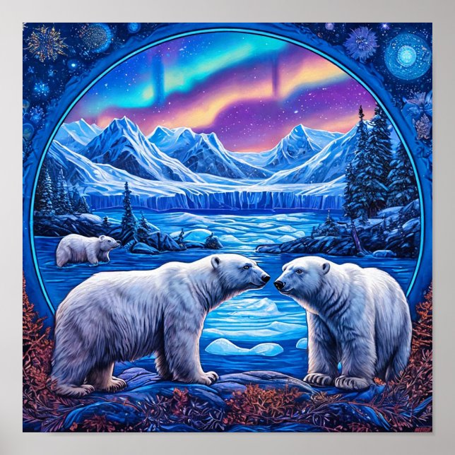 Póster Polar Bears Ice Show Performance Scene 🐻‍❄️❄️⛸️ (Frente)