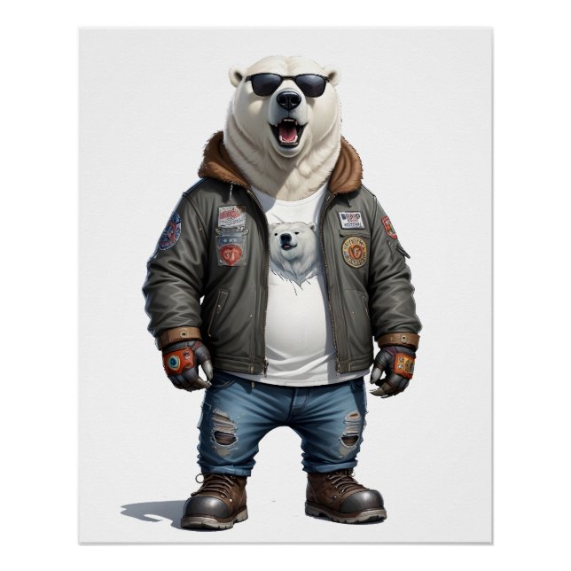 Póster Polar Biker Rebel Leather Jacket Guay Urban (Anverso)