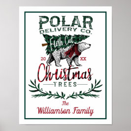 Póster Polar Delivery Co Fresh Cut Christmas Trees Family