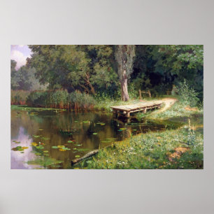 Póster Polenov - Estanque cubierto de vegetación
