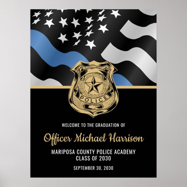 Póster Police Graduation Law Enforcement Party Welcome (Frente)