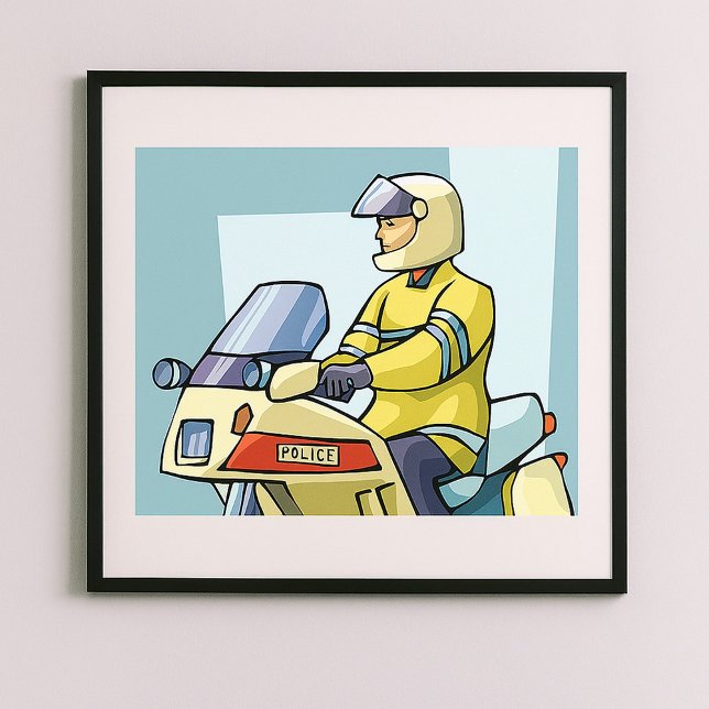 Póster Police Motorcycle Officer Law Enforcement (Subido por el creador)