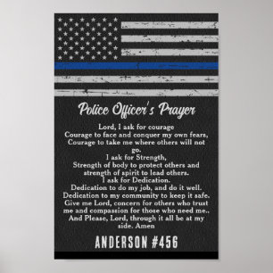 Póster Police Officers Prayer Thin Blue Line