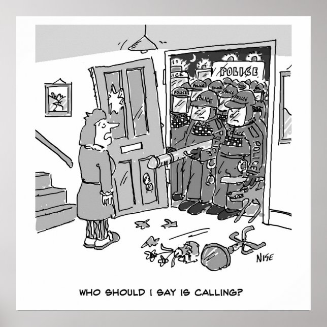 Póster Policía antidisturbios arremete contra una propied (Frente)