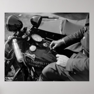 Póster Policía de motocicletas de la DC, años 30