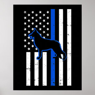Póster Policía de Pastor Alemán perro K9 Patriótico