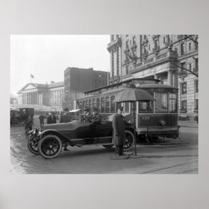 Póster Policía de Tráfico del Distrito Federal, 1913
