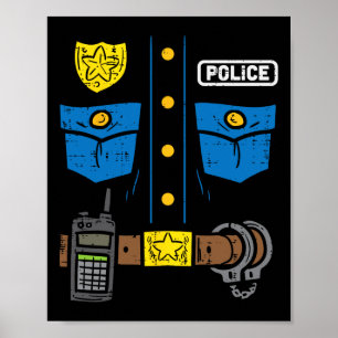 Póster Policía disfrazado cómico policía aplicación de la