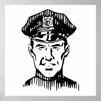 Póster Policía retro
