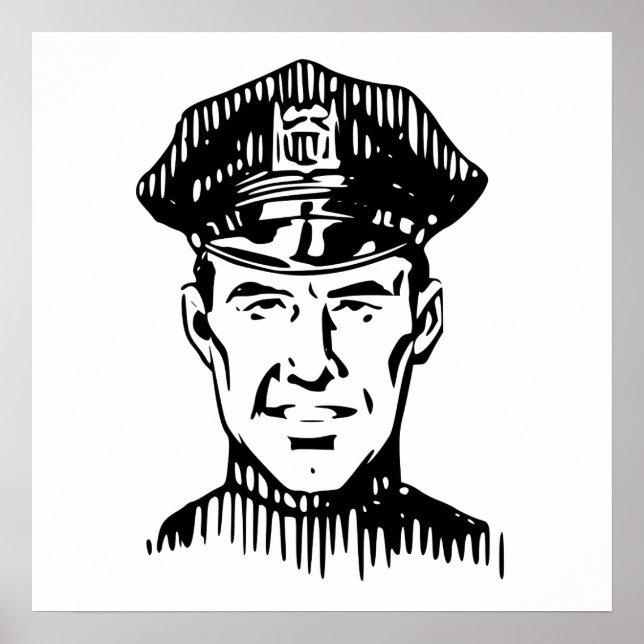 Póster Policía retro (Frente)