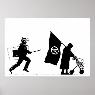 Póster Policía y abuelita