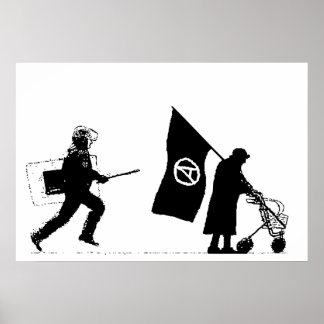 Póster Policía y abuelita