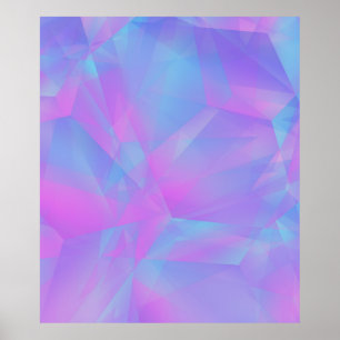 Póster Polígonos en capas Púrpura Azul Rosa