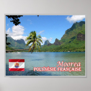 Póster Polinesia Francesa - Moorea - Bahía de Cook -