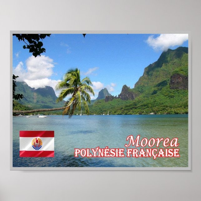 Póster Polinesia Francesa - Moorea - Bahía de Cook - (Frente)