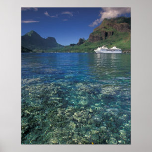 Póster Polinesia Francesa, Moorea. Bahía de Cooks. Crucer