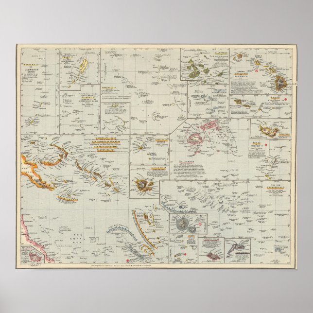 Póster Polinesia, Islas del Pacífico (Frente)