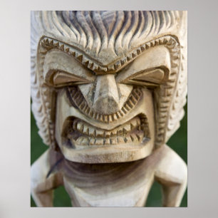 Póster Polinesia, Reino de Tonga. Primer plano de tiki