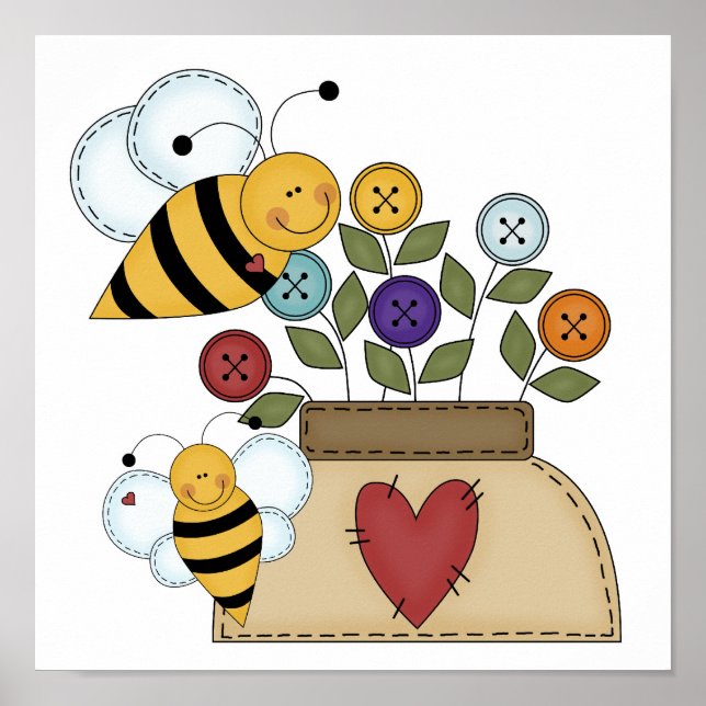 Póster polinización feliz (Frente)