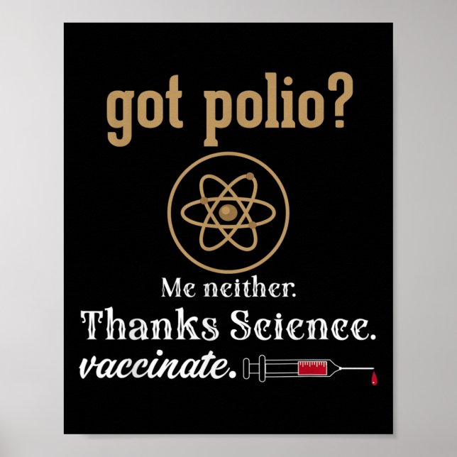 Póster Polio científico del humor divertido vacunado (Frente)