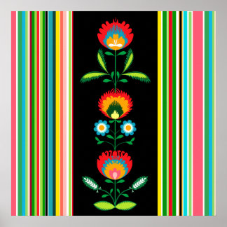 Póster Polish Floral Embroidery, Poster