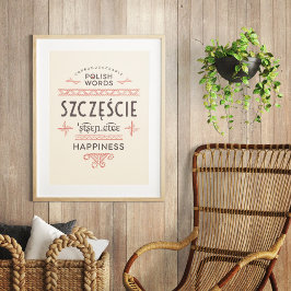 Póster Polish Words Happiness Poster