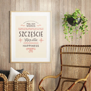 Póster Polish Words Happiness Poster