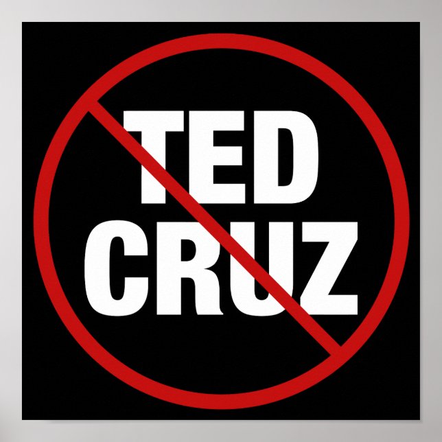 Póster Política anti Ted Cruz Texas-demócrata (Frente)