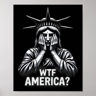 Póster Política antitrump y democracia Wtf América 3