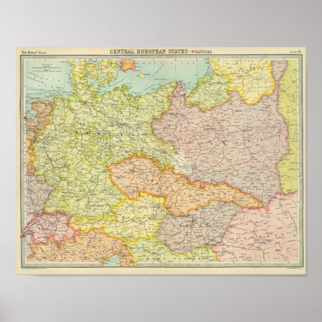 Póster Política de los estados de Europa central (Frente)
