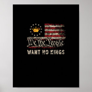 Póster Política Patriótica Protesta No Hay Reyes En Améri