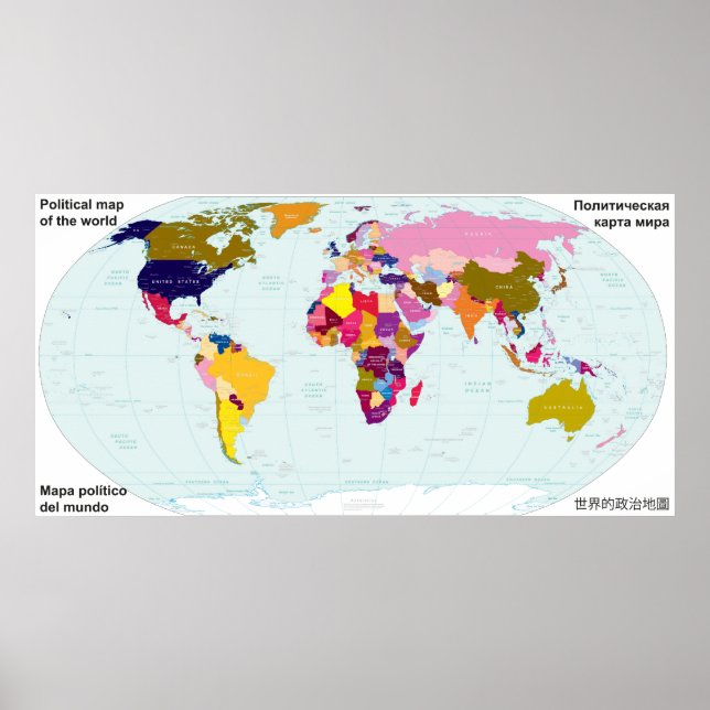 Póster Political map of the World (Frente)