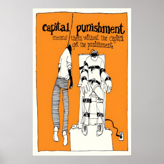Póster político contra el castigo capital humano (Frente)