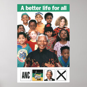 Póster político de Nelson Mandela Sudáfrica ANC