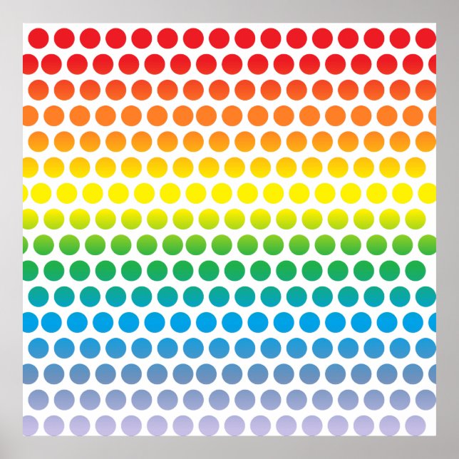 Póster Polka arco iris con puntos blancos (Frente)