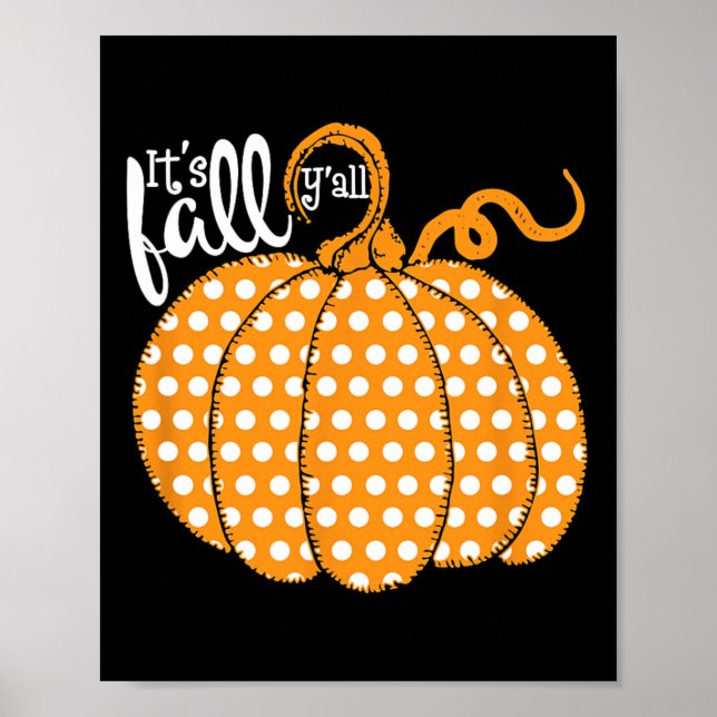 Póster Polka Dot Pumpkin Happy Fall - Caída del Sur (Frente)