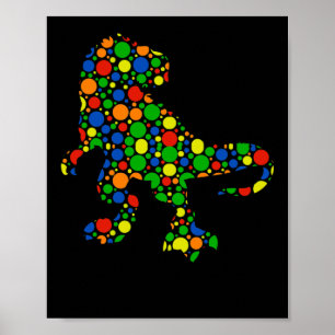 Póster Polka Dot T Rex Dinosaurio 15 de septiembre Día de