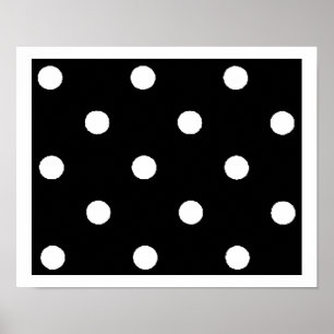 Póster polkadots en blanco y negro