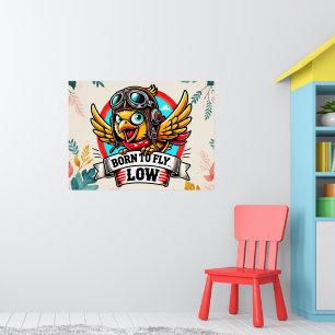 Póster Pollita Aviadora