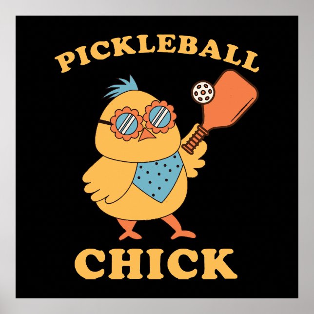 Póster Pollita de Pickleball - retro (Frente)