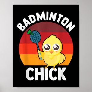 Póster Pollito de bádminton Jugador de bádminton Volante