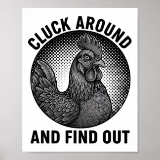 Póster Pollo, cacarear alrededor Actitud de gallo