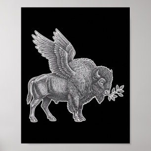 Póster Pollo, creyente del patio Gallo Bisonte Pacífico G