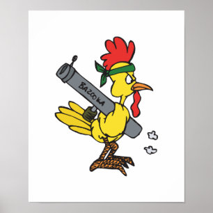 Póster pollo de combate