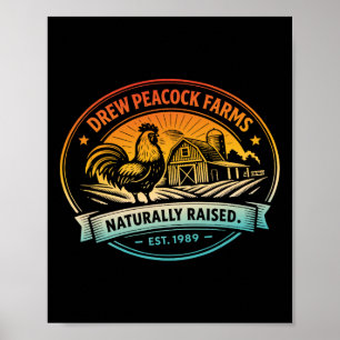 Póster Pollo de granja Drew Pea criado naturalmente desde