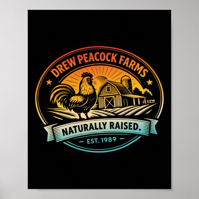 Póster Pollo de granja Drew Pea criado naturalmente desde (Frente)